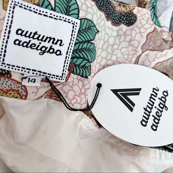 Autumn Adeigbo Womens Midege Dress - Pink Floral Size 14 - Picture 12 of 12